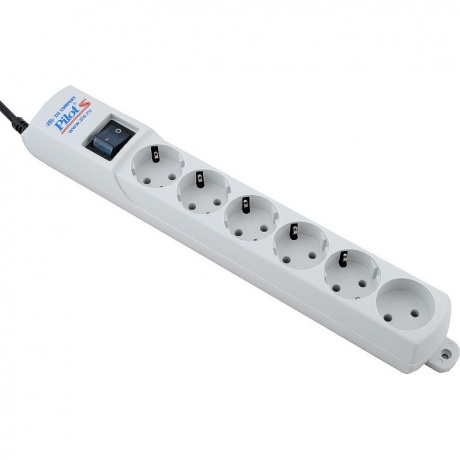 Сетевой фильтр Pilot S 1.8м (6 розеток) белый - фото 7