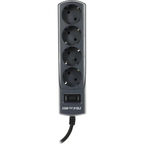 Сетевой фильтр Pilot m-MAX 3м (4 розетки) черный - фото 2