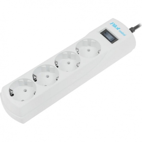 Сетевой фильтр Pilot mini 3м (4 розетки) белый - фото 2