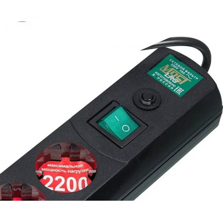 Сетевой фильтр Most LRG 3м (6 розеток) черный - фото 3