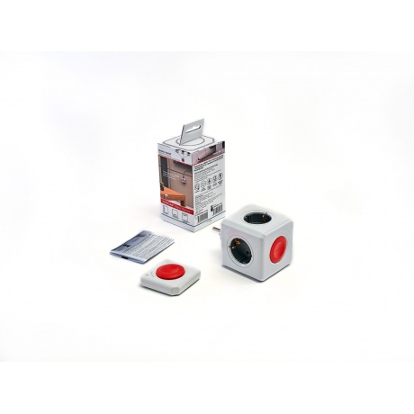 Разветвитель VINON-1510 Cube Remote (с ДУ на 4 розетки) белый - фото 1