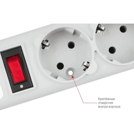 Сетевой фильтр Power Cube 1.9м (6 розеток) серый - фото 5