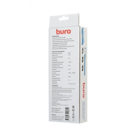 Сетевой фильтр Buro 500SH-3-SW-W 3м (5 розеток) белый - фото 4