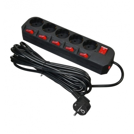 Сетевой фильтр Buro 500SH-5-SW-B 5м (5 розеток) черный