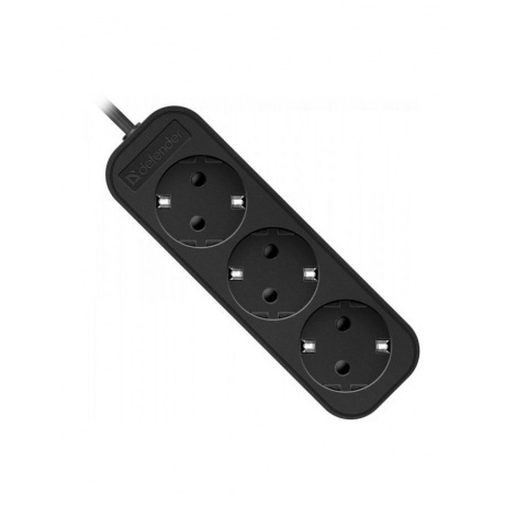 

Удлинитель Defender с заземлением M330 3.0 м, 3 розетки (99322), черный