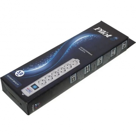 Сетевой фильтр Pilot S 5м (6 розеток) белый - фото 2