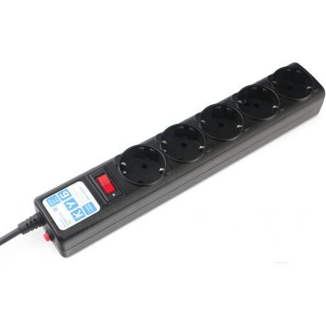 Сетевой фильтр Power Cube 1,9м 5р, черн.граф. (SPG5-С2) - фото 1