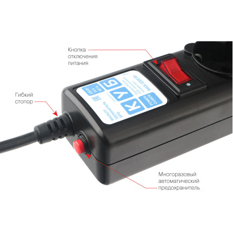Сетевой фильтр Power Cube 1,9м 5р, черн.граф. (SPG5-С2) - фото 5