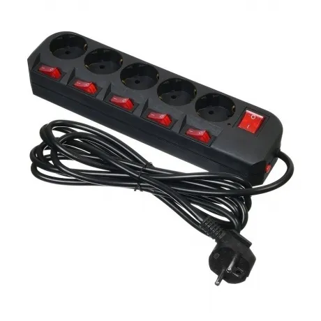 Сетевой фильтр Buro 500SH-3-B (5 розеток, 3 м) 500SH-3-B) черный...