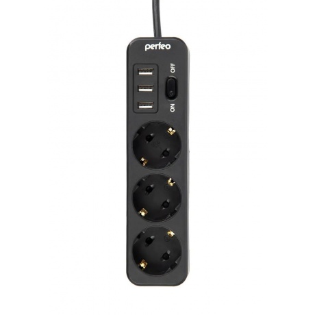 Сетевой фильтр Perfeo Power Stream 3 Sockets 3xUSB 2m Black PF_C3907