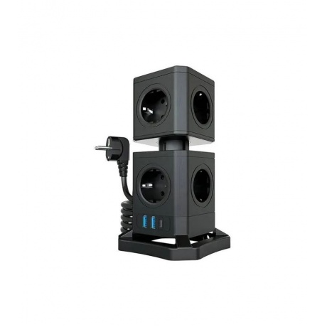 Сетевой фильтр Qumo Power Block System PD1+1 12SP5U P-0003 9 Sockets 2m 42088 - фото 1