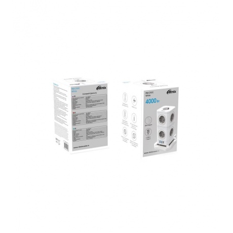 Сетевой фильтр Ritmix RM-292C 9 Sockets 2m White - фото 5