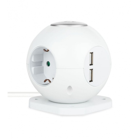 Сетевой фильтр Rombica Neo Spherum 3 Sockets 2 USB 15m White PSE-004 1090₽