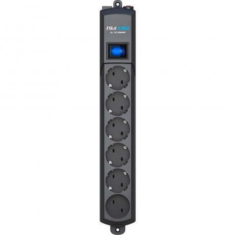 Сетевой фильтр Zis Pilot S-Max 6 Sockets одна розетка без заземления 10m Graphite - фото 3