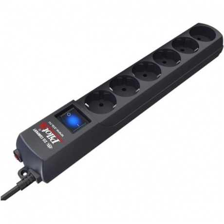 Сетевой фильтр Zis Pilot S-Max 6 Sockets одна розетка без заземления 10m Graphite - фото 5