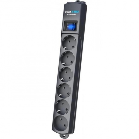 Сетевой фильтр Zis Pilot S-Max 6 Sockets одна розетка без заземления 10m Graphite - фото 6