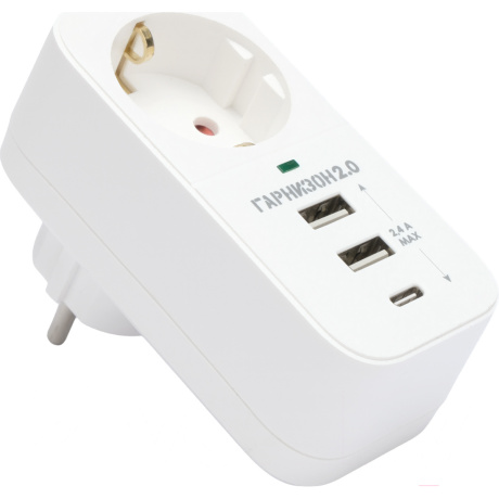 Сетевой фильтр Гарнизон 1 Socket White SKT-1-CU2-W - фото 1