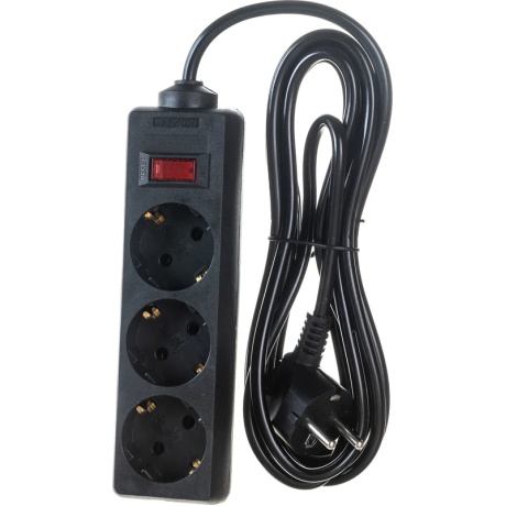 Удлинитель ExeGate EC-3-3B 3 Sockets 3m Black EX279351RUS - фото 2