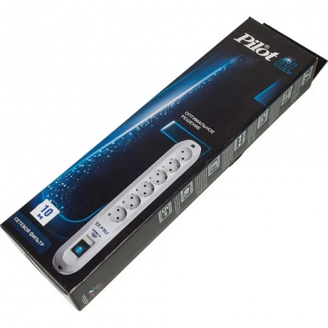 Сетевой фильтр Pilot GL 10м (6 розеток) белый - фото 6