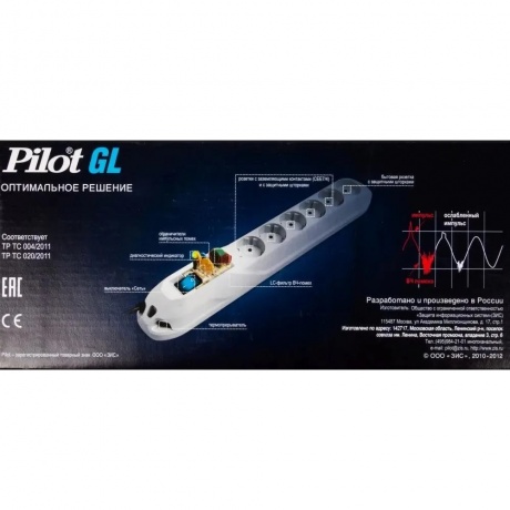 Сетевой фильтр Pilot GL 10м (6 розеток) белый - фото 7