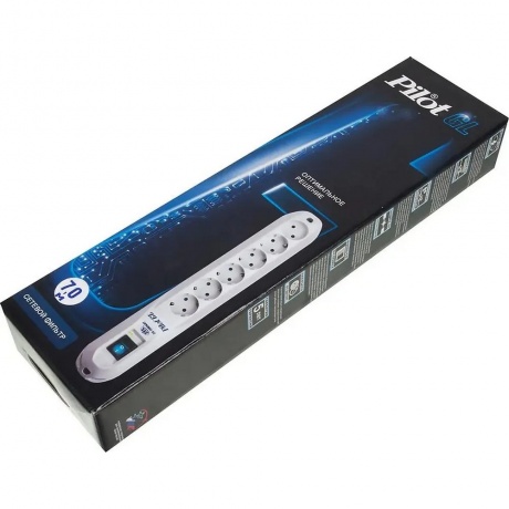 Сетевой фильтр Pilot GL 7м (6 розеток) белый - фото 6