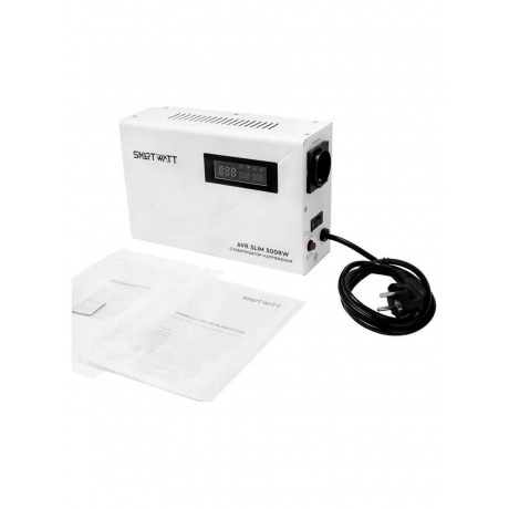 Стабилизатор напряжения Smartwatt AVR Slim 500RW 500ВА белый - фото 9