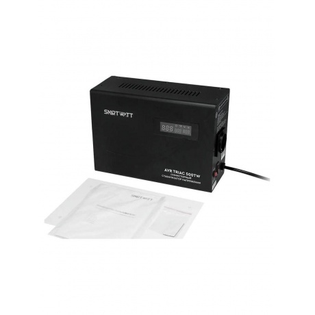 Стабилизатор напряжения Smartwatt AVR Triac 500TW 500ВА черный - фото 8