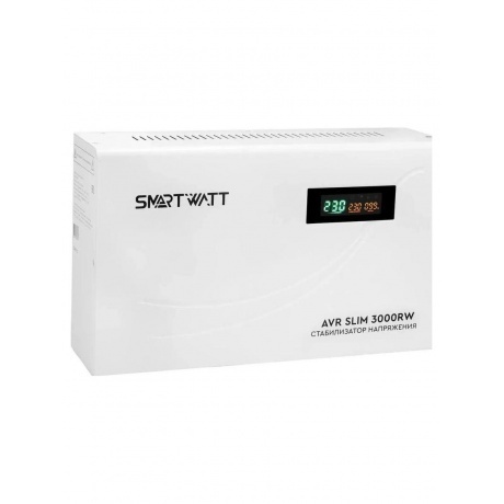 Стабилизатор напряжения Smartwatt AVR Slim 3000RW 3000ВА белый - фото 2