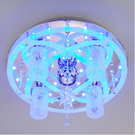 Потолочный светильник Евросвет Persey 70202/5 хром/синий+красный+фиолетовый - фото 2