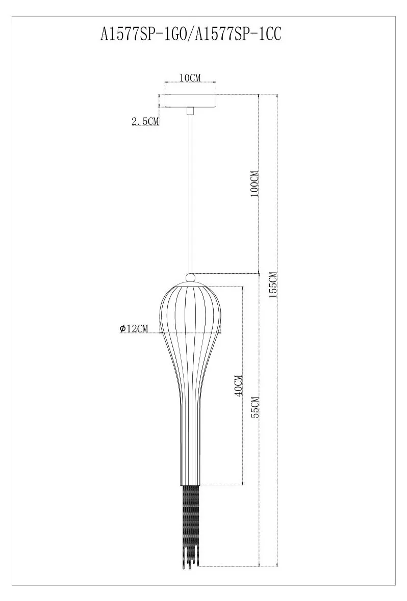 Светильник подвесной Arte Lamp Waterfall A1577SP-1GO - фото 2