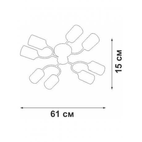 Люстра V2822-1/8PL, 8xE27 макс. 40Вт - фото 2