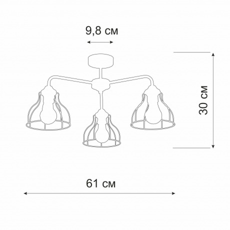 Люстра V3102-0/3PL, 3xE27 макс. 40Вт - фото 3