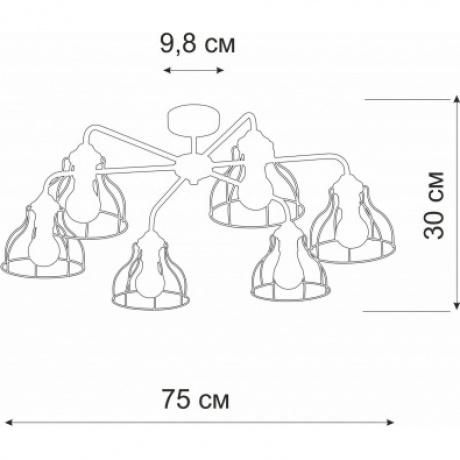 Люстра V3102-0/6PL, 6xE27 макс. 40Вт - фото 3