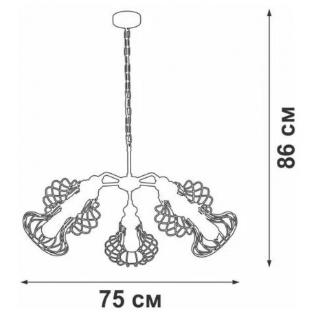 Люстра V4499-1/5, 5хE27 макс. 60Вт - фото 2