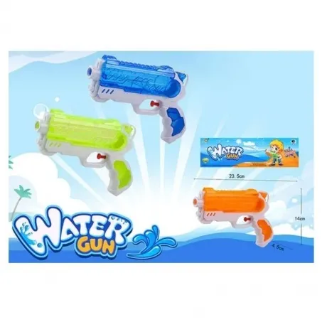 Бластер водный (длина 23см) с прозрачной вставкой в пакете синий...