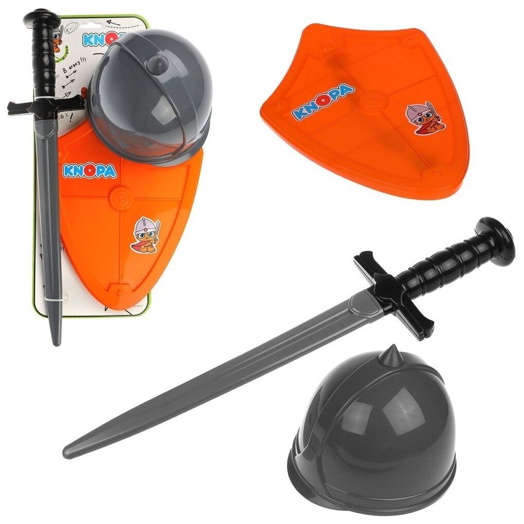 Набор оружия KNOPA Вояка (шлем, щит и меч) арт.87015 /9 игрушечное оружие knopa игровой набор забияка