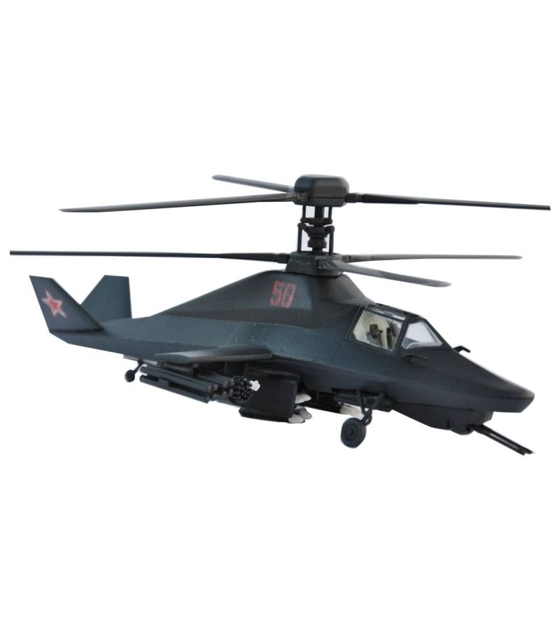 Сборная модель Российский вертолет-невидимкаЧерный призрак Подарочный набор с клеем и красками 7232ПН