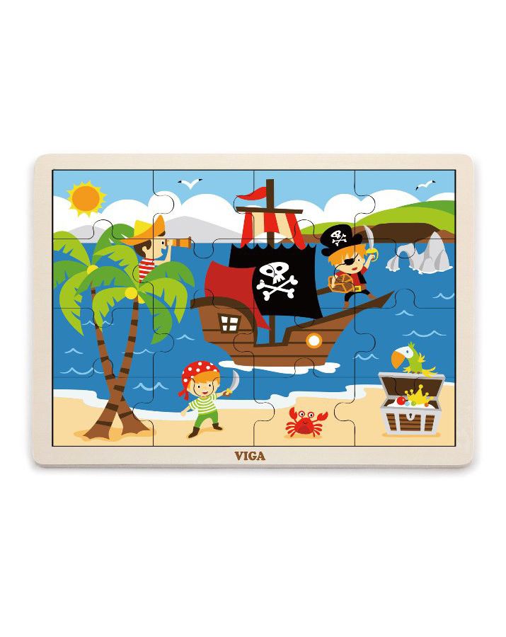 магнитный деревянный 3д пазл viga пираты Пазл Пираты (16дет)в пленке VIGA