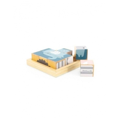 Блочный пазл "Зверята" в рамке 44024 - фото 4