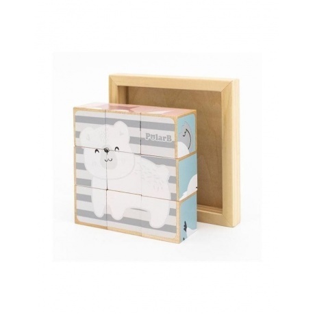 Блочный пазл "Зверята" в рамке 44024 - фото 5