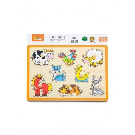 Пазл-вкладыш "Домашние животные" (8 деталей) 50017 - фото 2