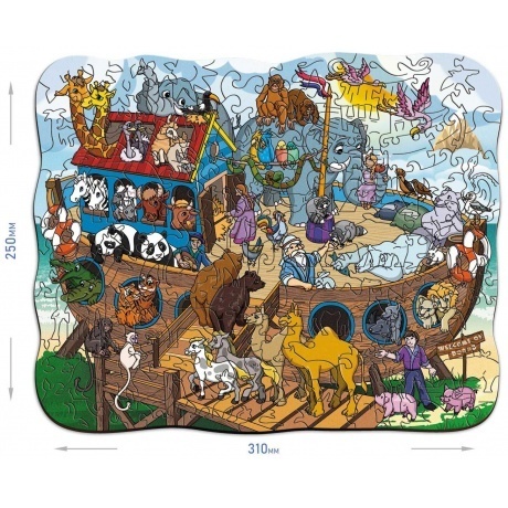 Фигурный деревянный пазл &quot;FUN ART collection&quot; Ноев ковчег 8370 - фото 3