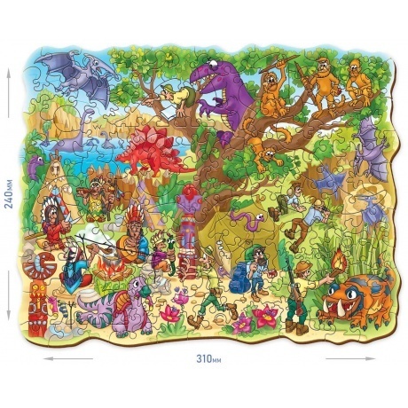 Фигурный деревянный пазл &quot;FUN ART collection&quot; Затерянный мир  8339 - фото 3