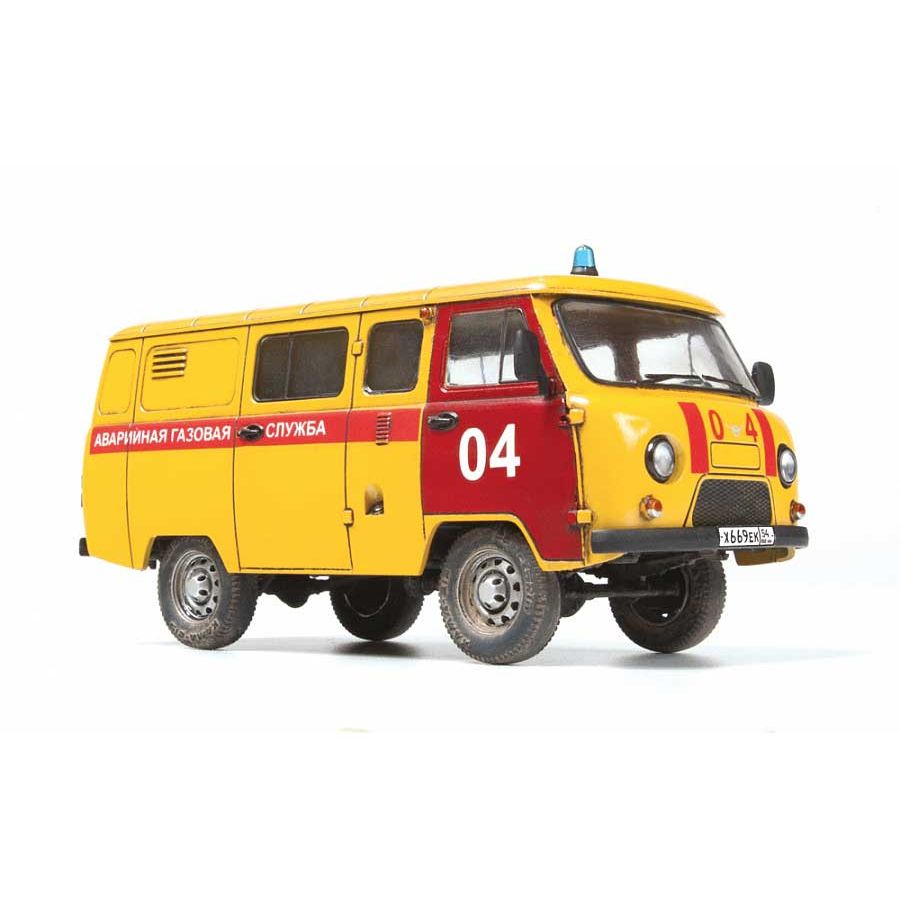 Сборная модель Звезда УАЗ 3909 Аварийная газовая служба 43003 автомобиль инерционный аварийная служба