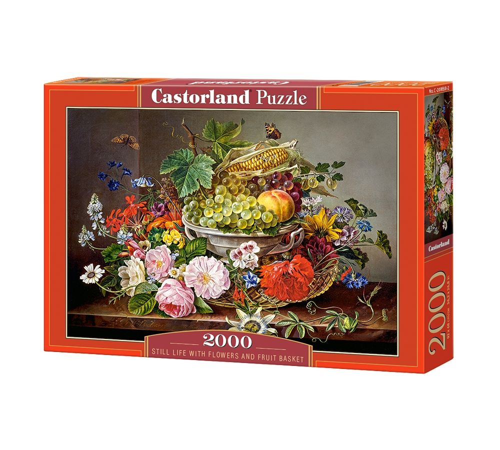 Пазл Castorland 2000 Натюрморт с цветами и корзиной с фруктами арт.C-200658 пазл castorland натюрморт с цветами 2000 элементов
