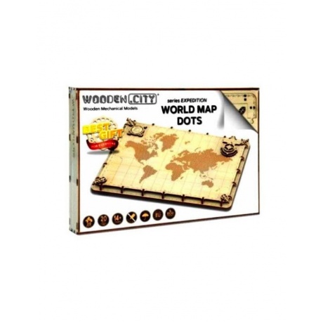 3D пазл деревянный Карта мира серия Экспедиция по точкам арт 507 940₽