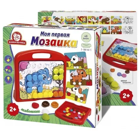 Мозаика Эники Беники "Животные" 48 фишек, 8 карточек, поле, чемо...