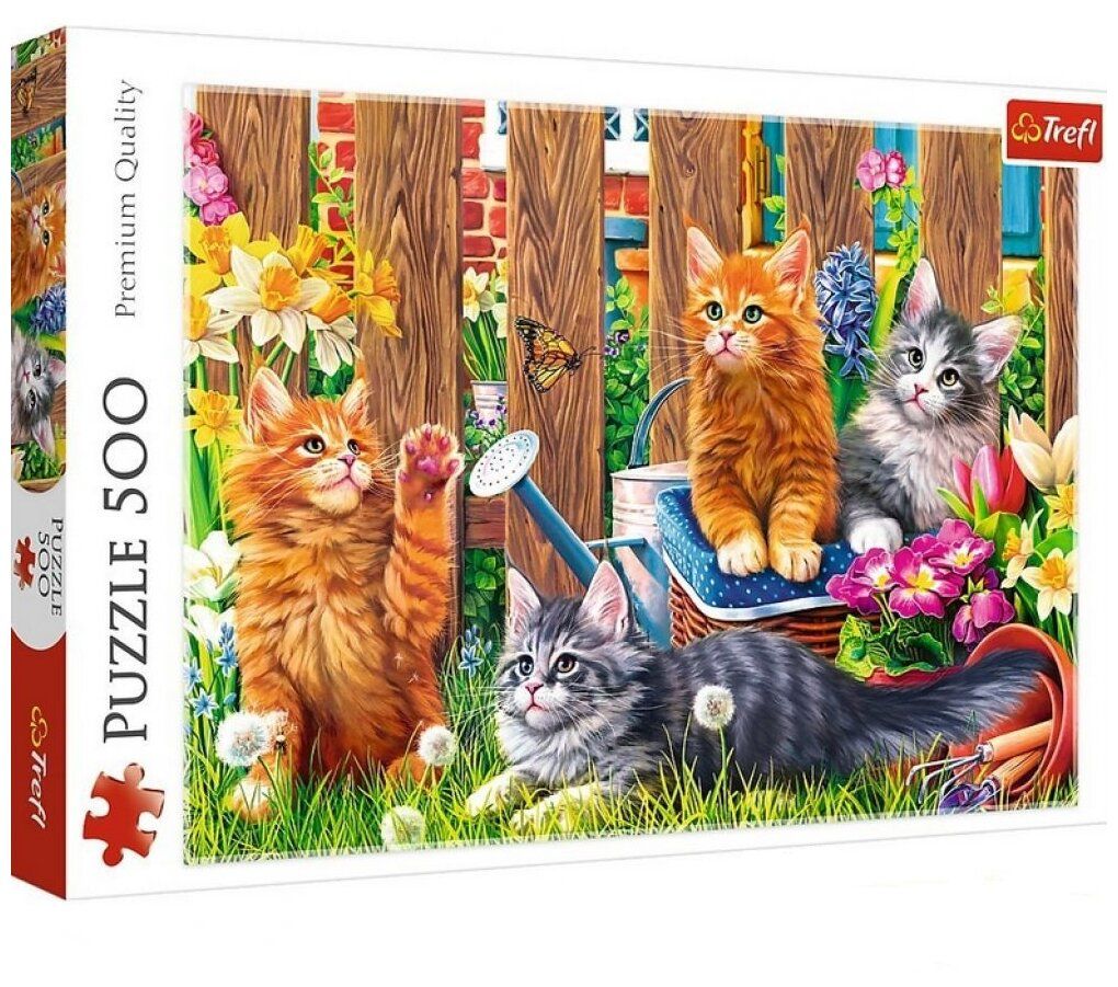 Пазл Trefl 500 арт.37326 "Котята в саду" - фото 1