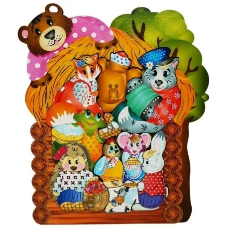 Деревянный пазл "Теремок" 9 дет. арт.8286 /35