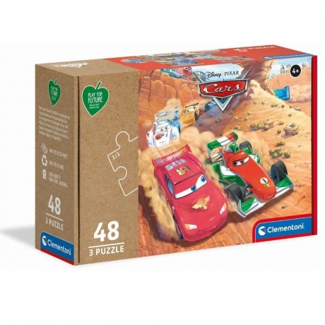 Пазл Clementoni 3X48 арт.25254 Disney Pixar. Тачки - фото 1